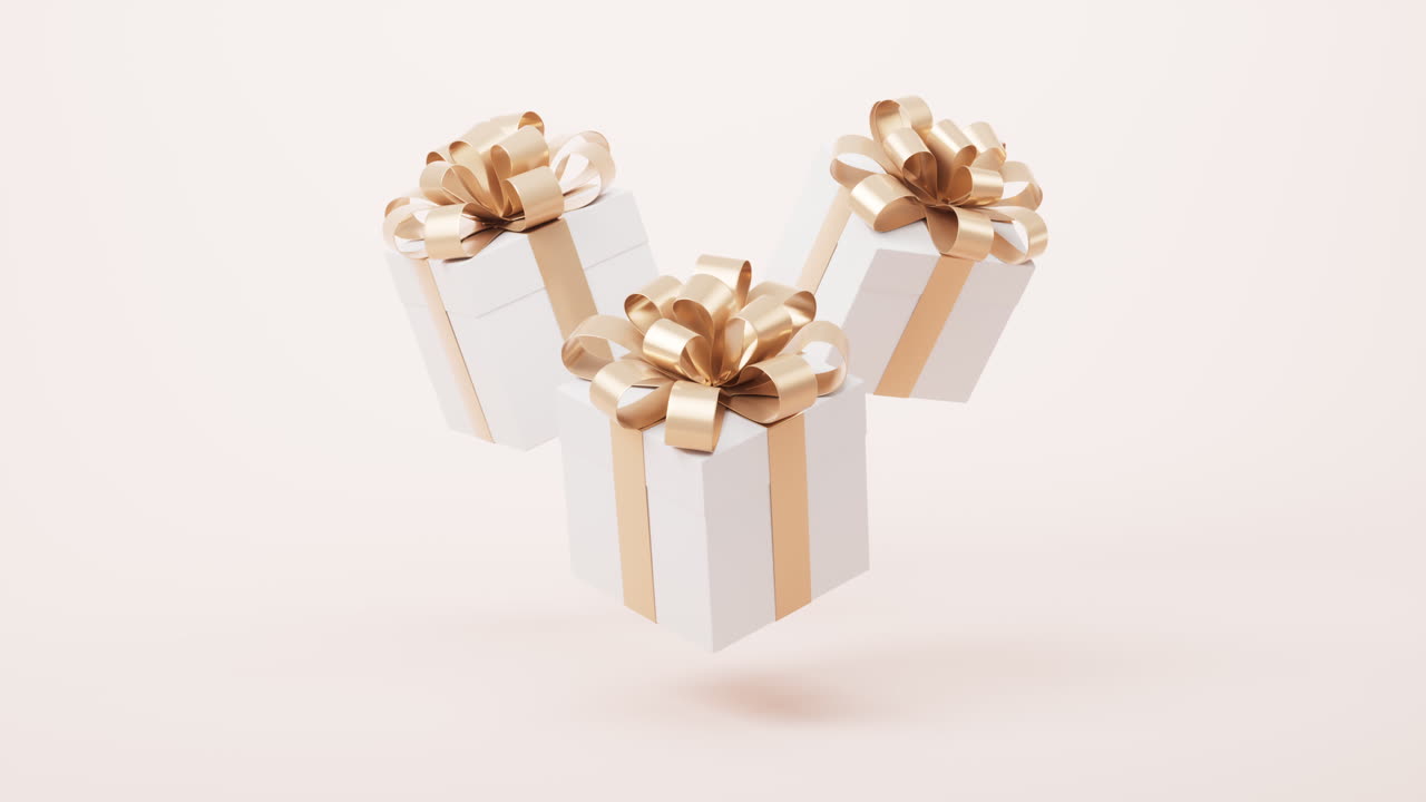 animación en bucle de cajas de regalos, renderización en 3d.
