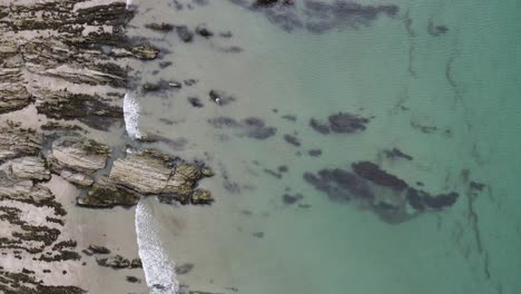 overhead view of tranquil seashore of polhawn fort in torpoint, cornwall, england