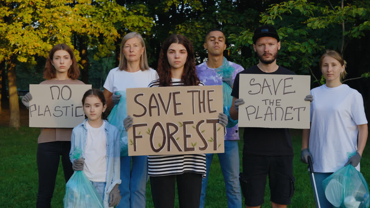 Group of People Protesting for Environmental Causes