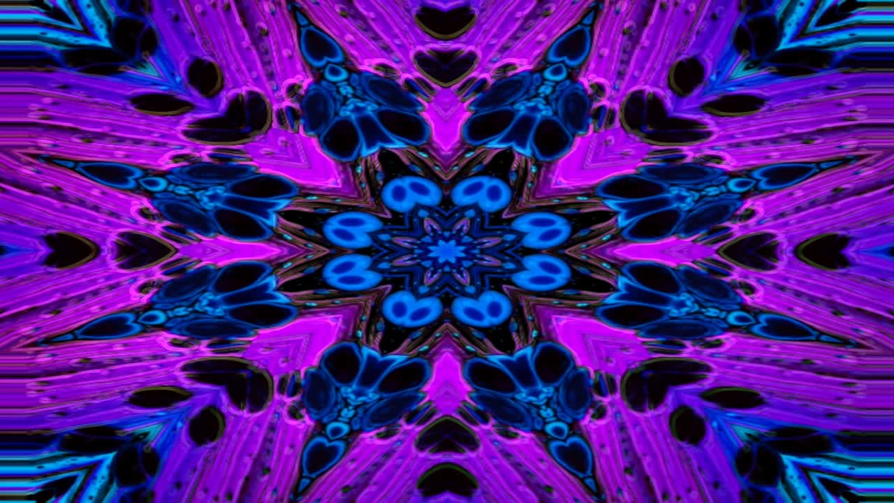 único colorido caleidoscopio fractal púrpura mármol patrón geométrico movimiento de fondo.
