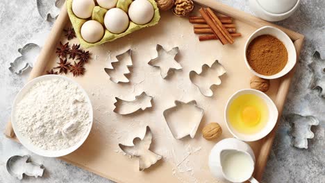 Delicious-fresh-and-healthy-ingredients-for-Christmas-gingerbread