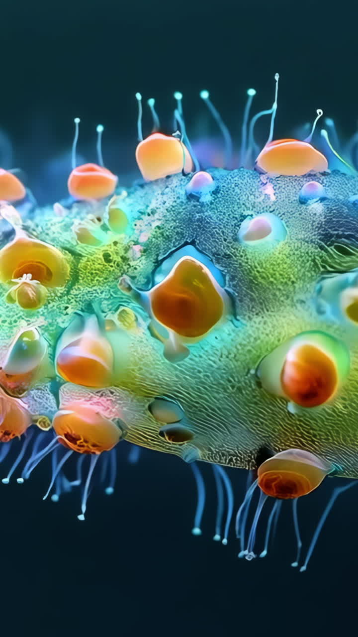 A colorful bug with many spots on it. The bug is green and red. It is surrounded by a leaf