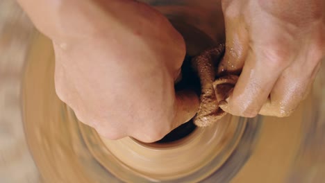 pottery making process on a potters wheel