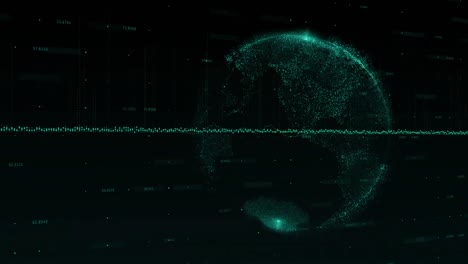 animación del globo de conexiones y procesamiento de datos.