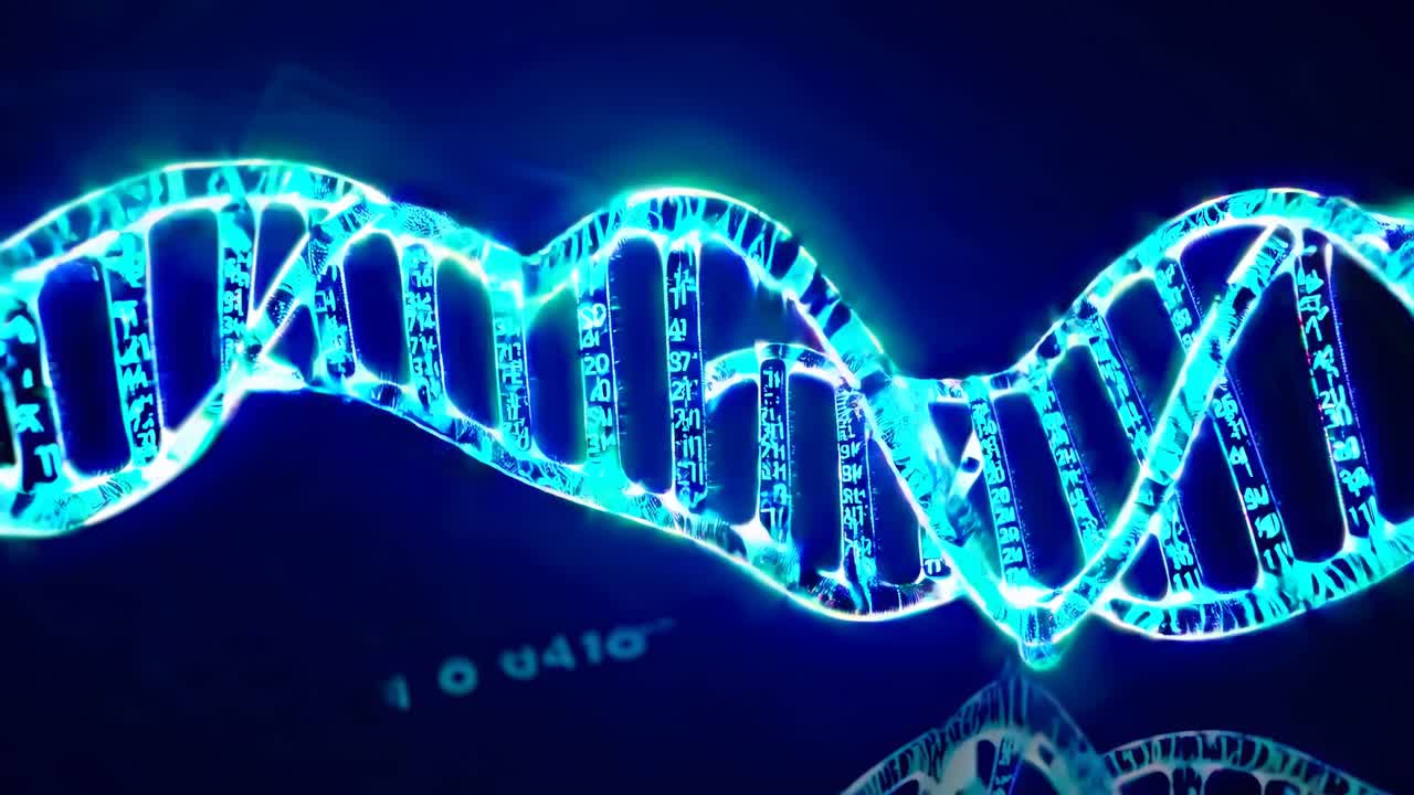 Abstract Glowing DNA Double Helix