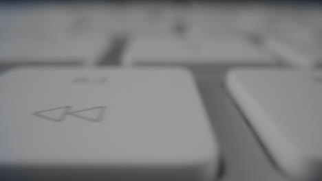 white computer keyboard on table. modern white keyboard of computer