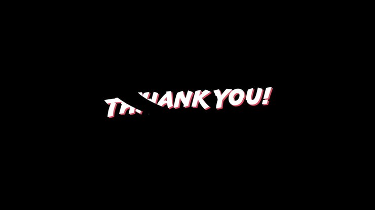 Words Thank you written in capital letters