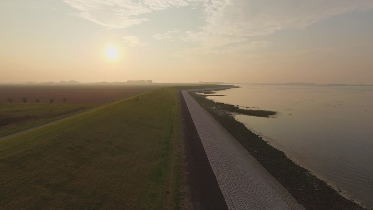 antena: los diques y la costa de oosterschelde, los países bajos