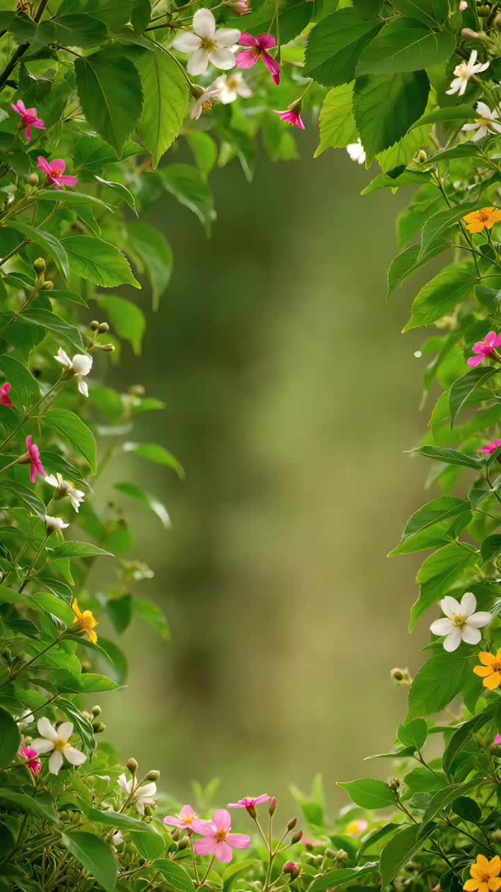 Fundo floral com espaço central em branco.