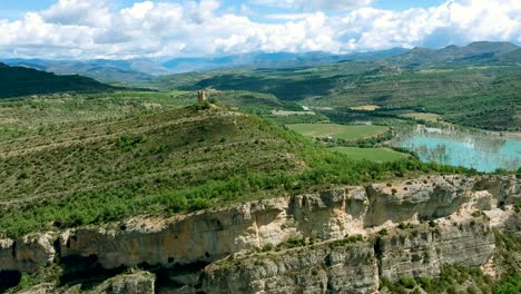 natural green vegetation on slope valley of catalonia spain