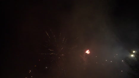 fuegos artificiales del 4 de julio por la noche en cámara lenta.