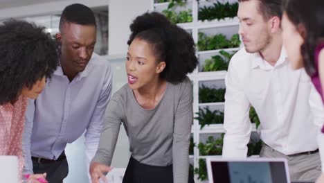 diverse business people having meeting at office, slow motion