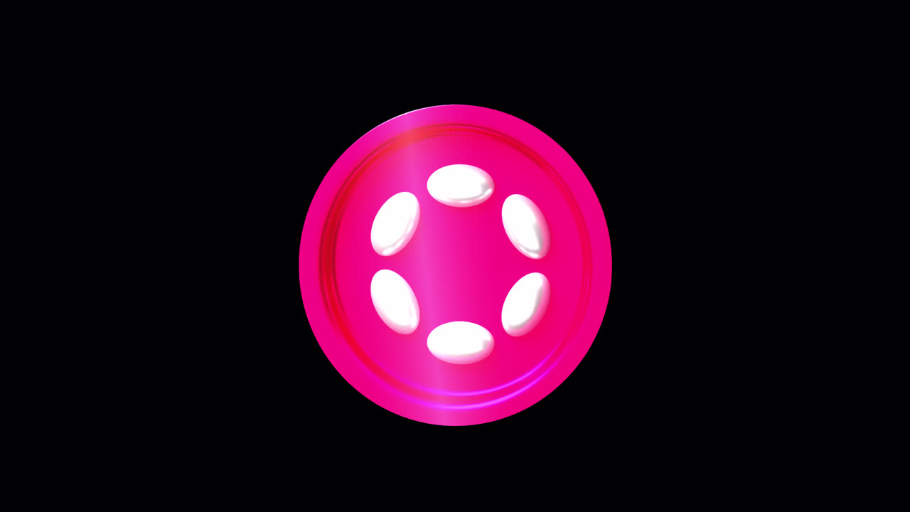 Abstract Pink Oval Object with White Elements Rotating
