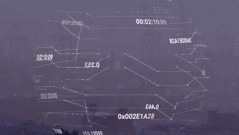 animation of globe over cityscape