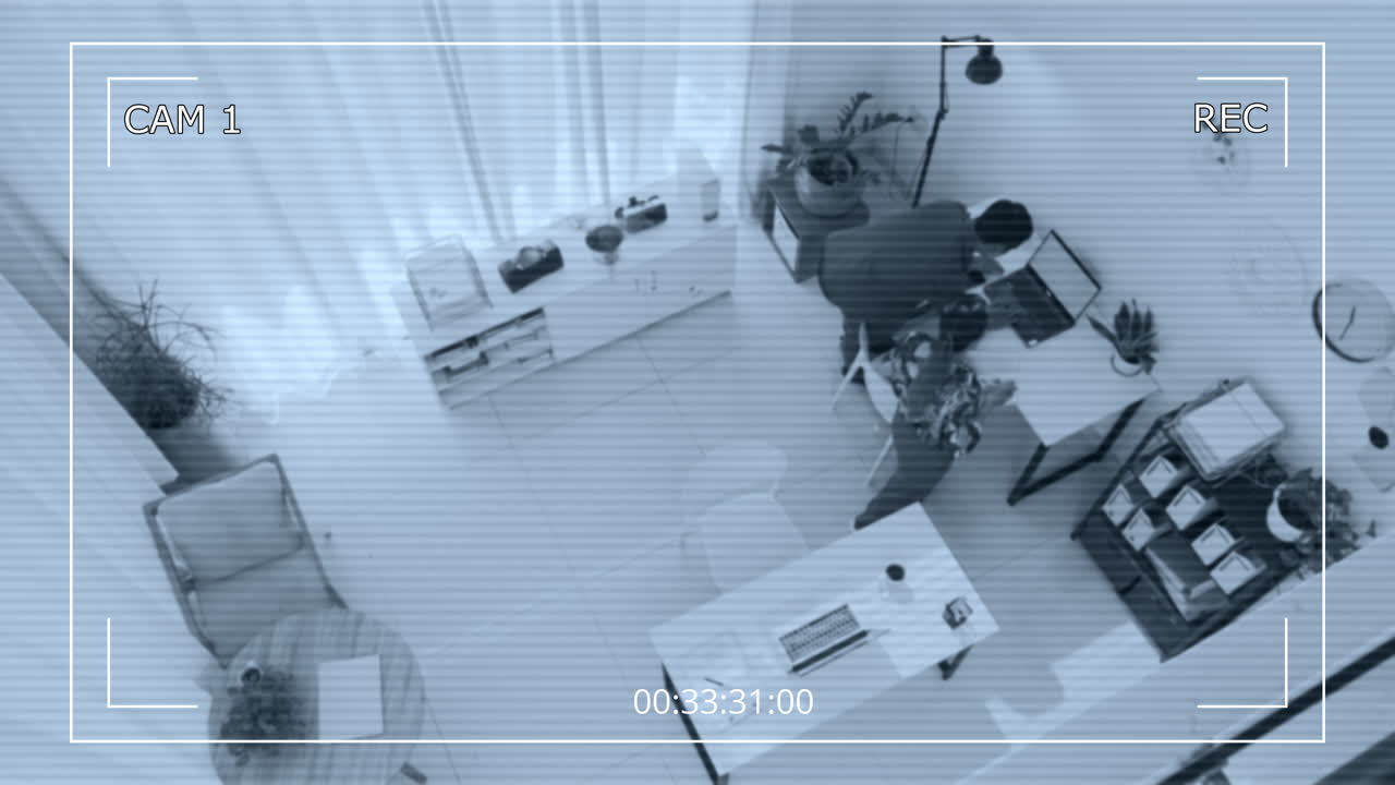 CCTV of Coworkers Talking about Their Business in Office