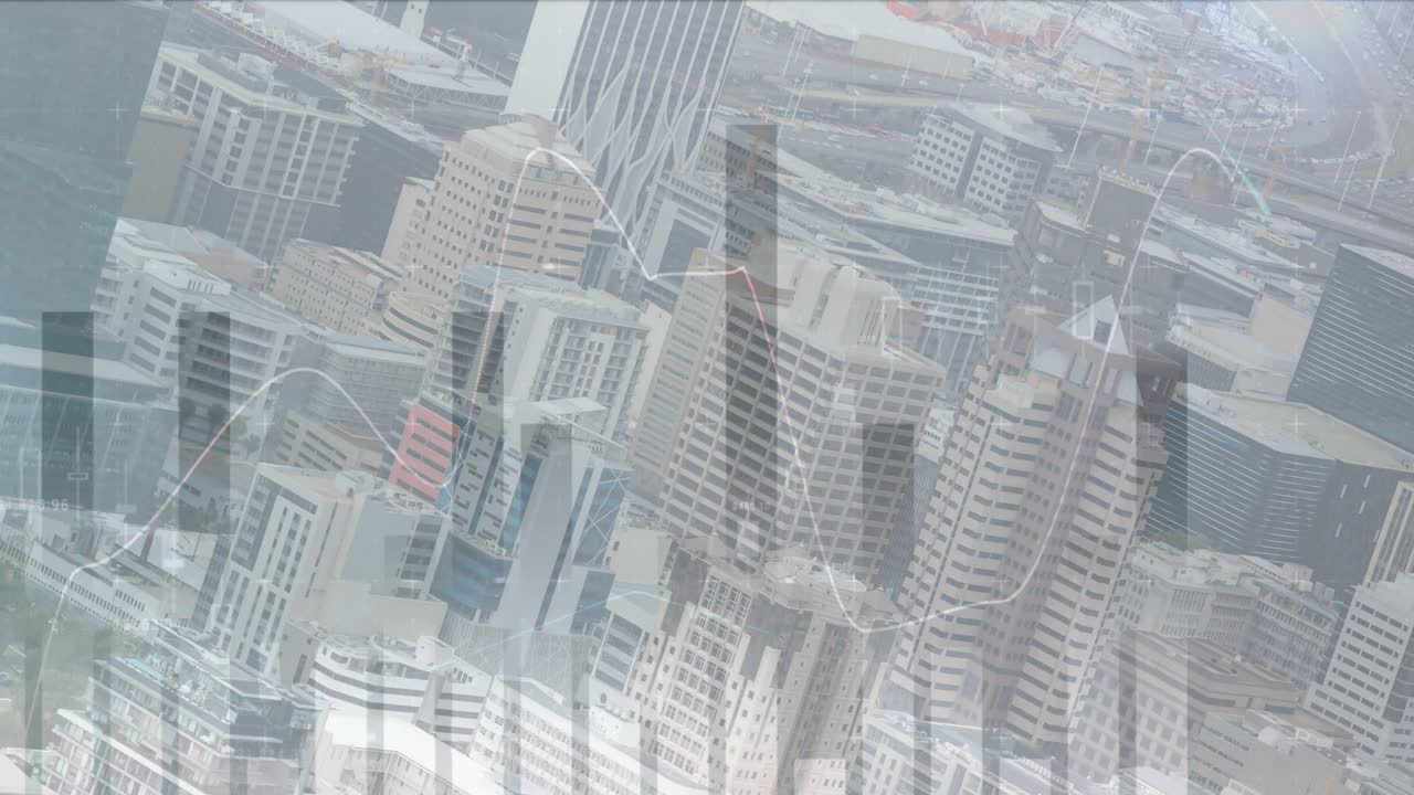 그래프와 건물 4k