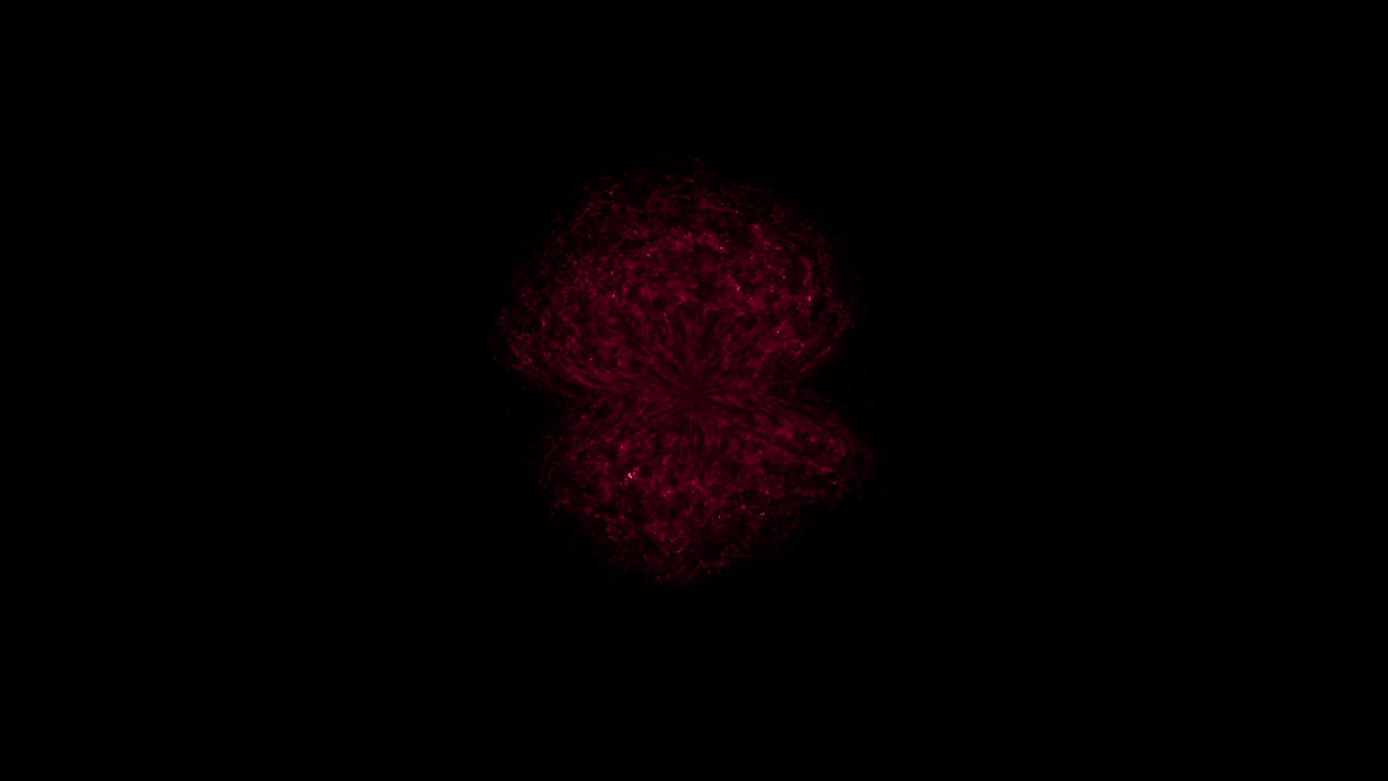 A microscopic view of a red organic cell, virus, or plasma element pulsing and morphing. For science, medical, or abstract concepts. Seamless loop