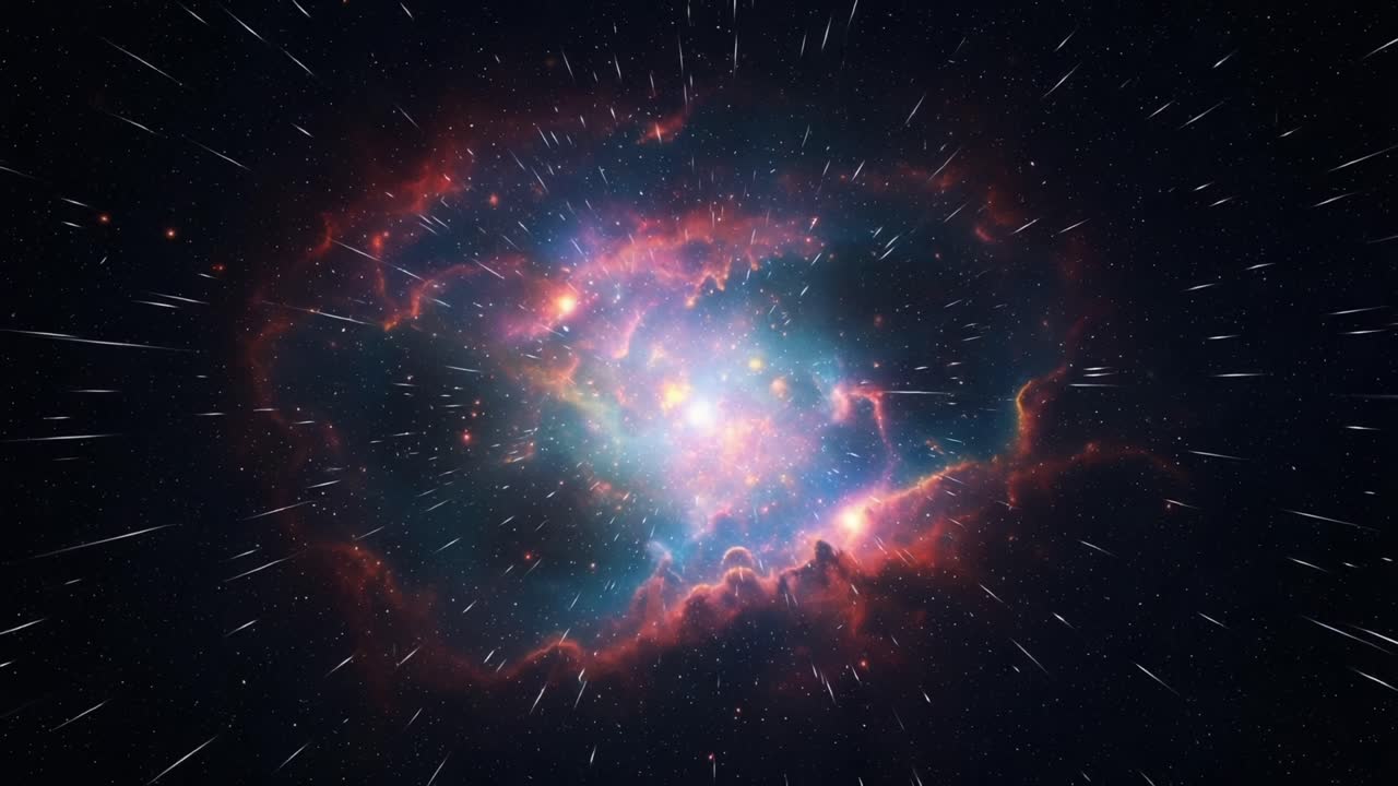 A Stunning Cosmic View: Vibrant Colors and Dynamic Patterns Illuminate the Depths of the Universe in this Mesmerizing Astral Scene