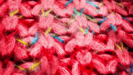 close-up of red knitted fabric