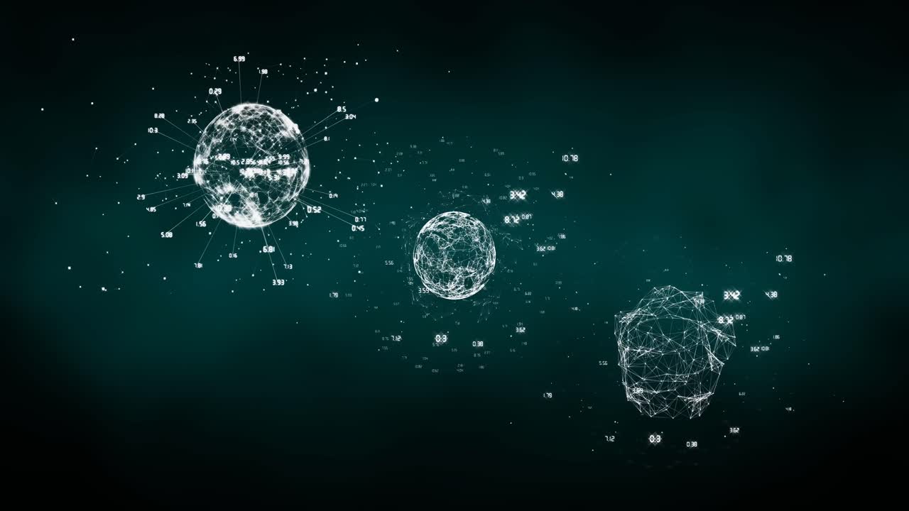 숫자와 글로브로 연결된 네트워크의 애니메이션