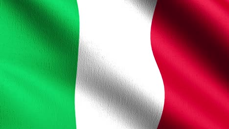 seamless loop 4k vdo. italy national flag blowing in the wind isolated. official patriotic abstract design. 3d rendering illustration of waving sign symbol.