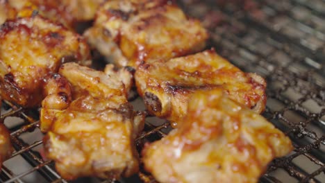 close-up shot of freshly cooked grilled pork ribs with butter