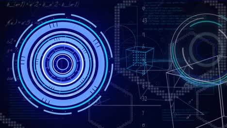 animation of scopes scanning and data processing over digital screen