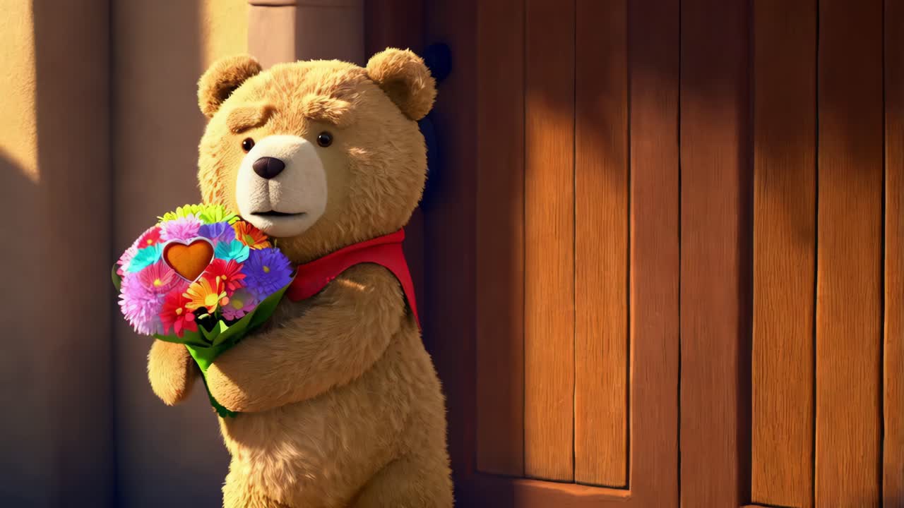 oso de peluche con flores