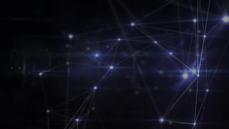 animación de la red de conexiones sobre fondo negro
