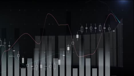 animación del procesamiento de datos financieros sobre un fondo negro