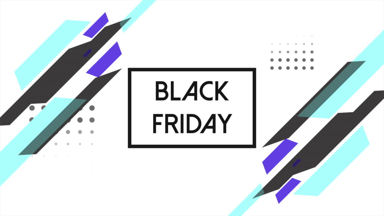 Animation text Black Friday and motion abstract geometric shapes 4
