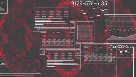 Animation-Der-Digitalen-Datenverarbeitung-über-Bereiche-Auf-Grauem-Hintergrund