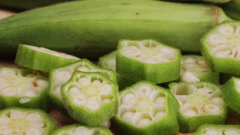 close up of sliced okra