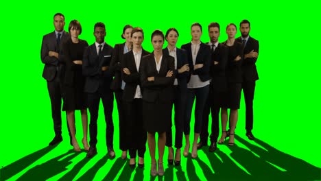 Team-of-businesspeople-standing-with-arms-crossed