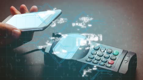 animación de iconos wi fi a través de teléfonos inteligentes y terminales de pago