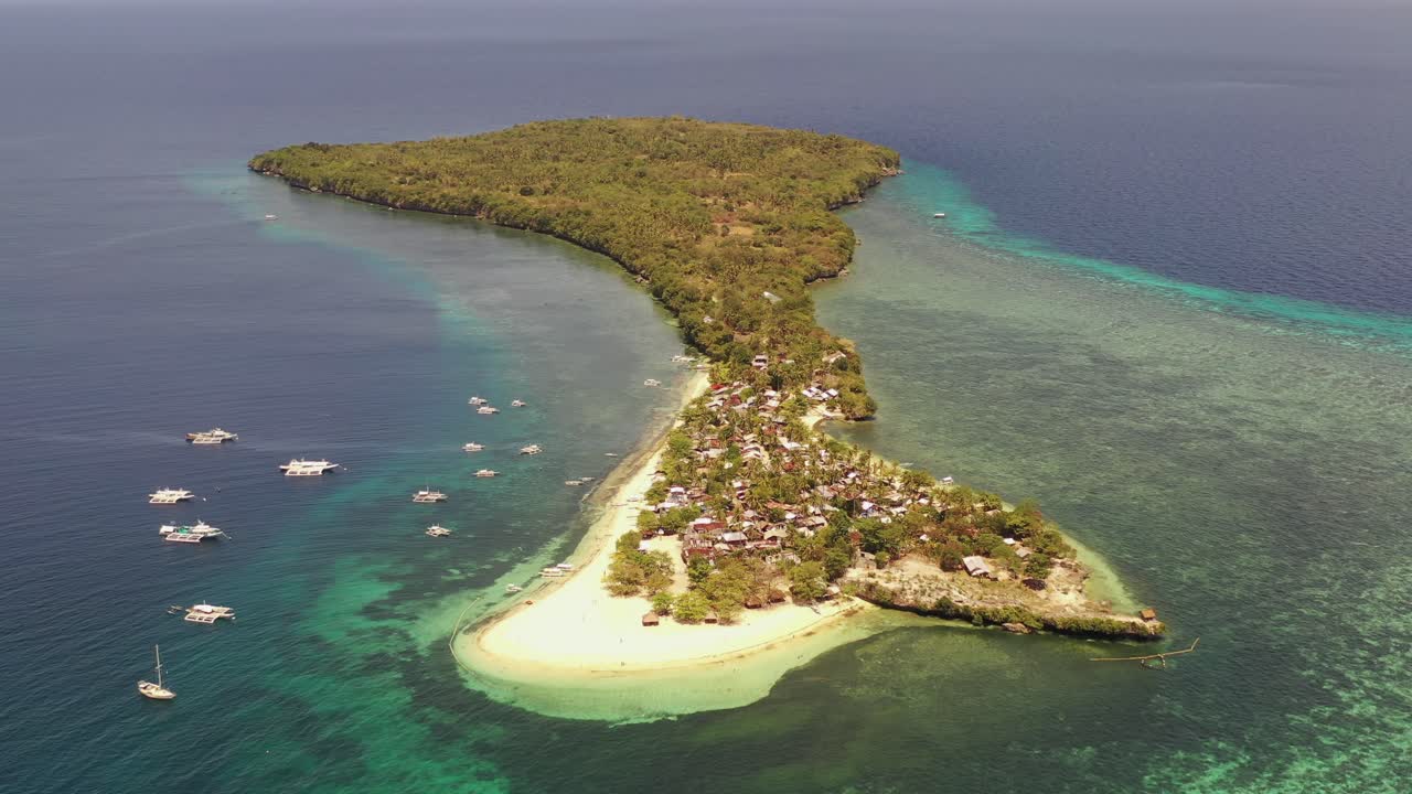 Tulang Diot in the Philippines part of the Camotes islands, Aerial pedestal up shot