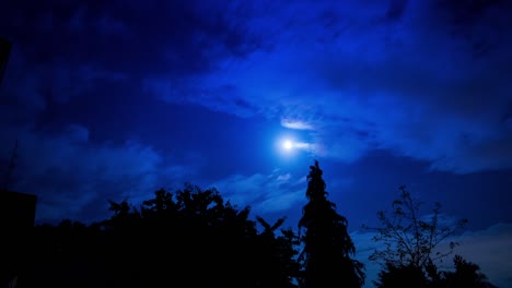 timelapse night sky landscape with moon