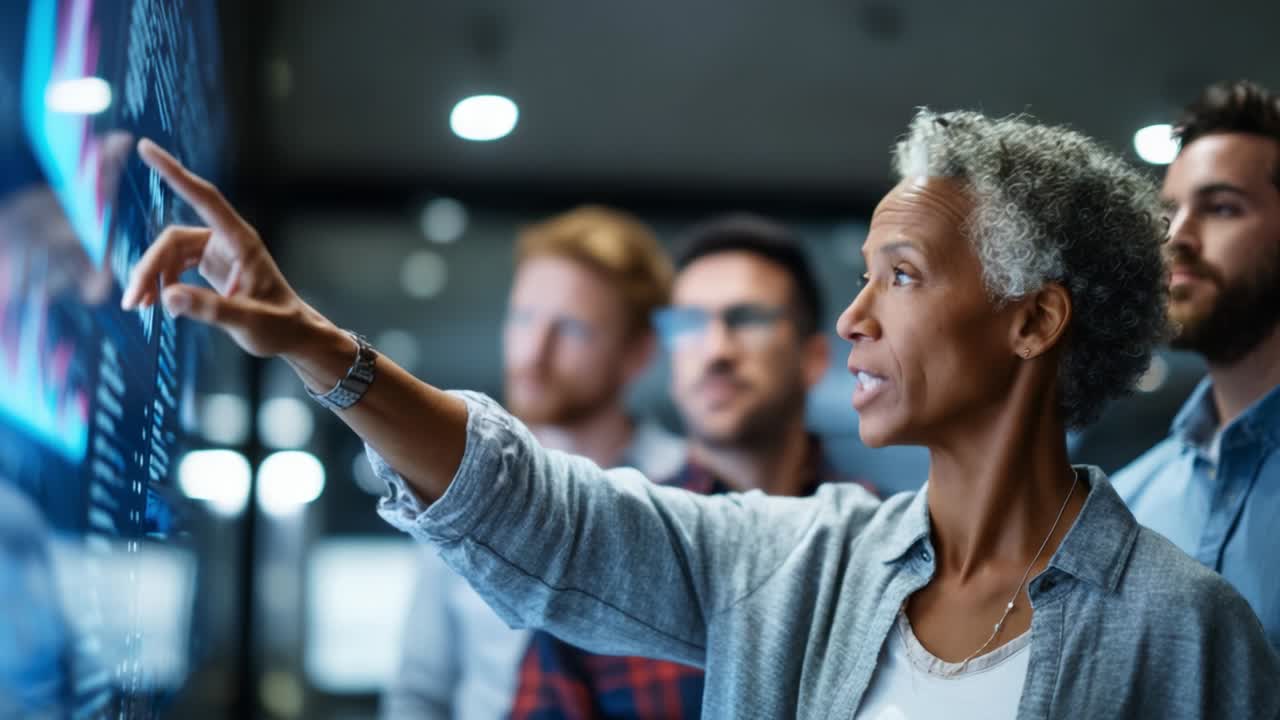 Dynamic Collaboration and Insightful Decision-Making in Action as a Team Engages with Innovative Data Visualization Techniques, Exploring Trends and Strategies for Future Success in a Modern Workplace