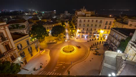 beautiful timelapse of the remy roundabout in cagliari, sardinia in italy