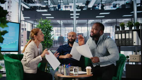 vertical video corporate dispute involving powerful people during a briefing meeting