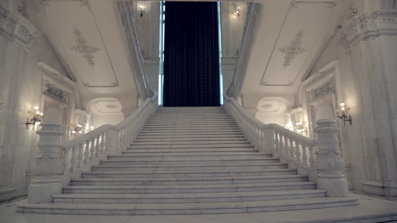 The inside of the Palace of Parliament in Bucharest, Romania