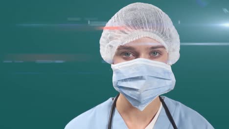 animación de una doctora que lleva una máscara de coronavirus covid-19