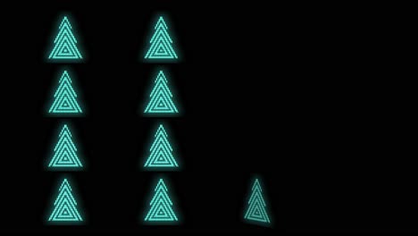 patrón de árboles de navidad verde moderno con luz de neón