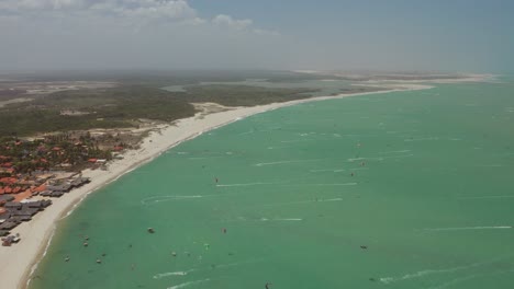 kitesurfers at the small town of barra grande in the north of brazil