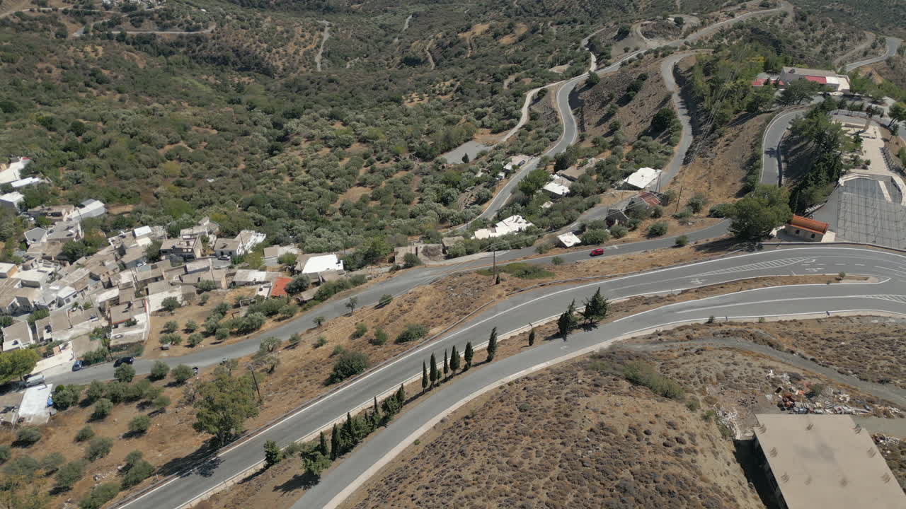 Mountain Roads Wind Through Rural Southern Crete Greece 4K 60FPS