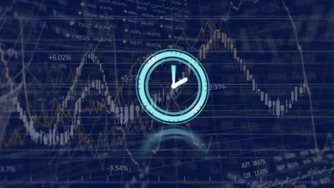 animación del reloj con procesamiento de datos.