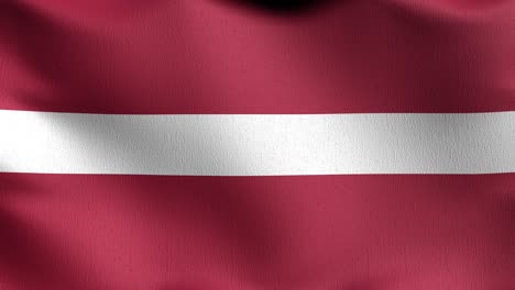 bucle sin costura 4k vdo. bandera nacional de letonia soplando en el viento aislado. diseño abstracto patriótico oficial. ilustración de renderización 3d del símbolo del signo ondulante.