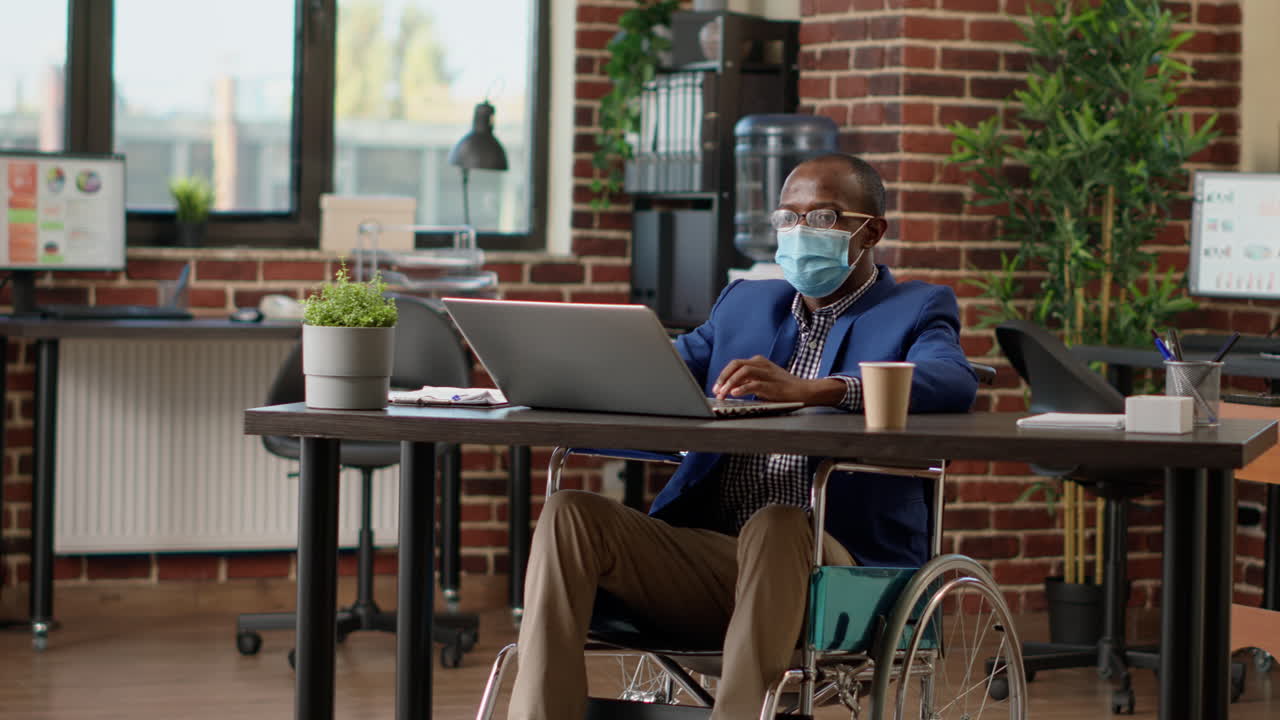 Businessman with chronic disability planning financial strategy