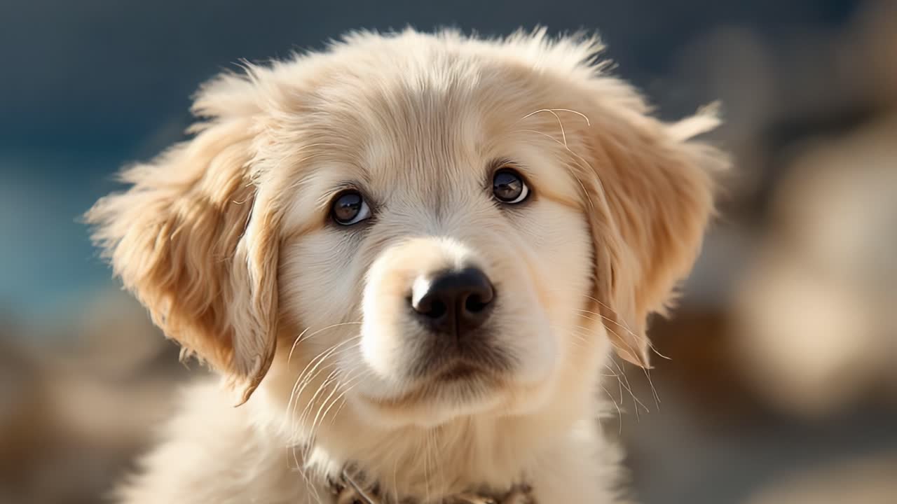 An Adorable Golden Retriever Puppy Captured in Sweet Moments: A Journey from Innocence to Curiosity, Showcasing Its Fluffy Coat and Expressive Eyes