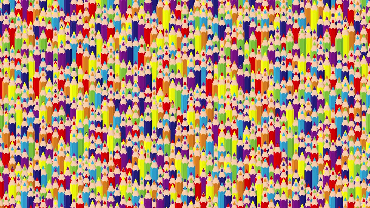 barra de lápiz 3d patrón de onda de baraje isométrico virtual, educación o diseño de concepto de papelería de negocios ilustración en fondo blanco animación de bucle sin costuras 4k, con espacio de copia